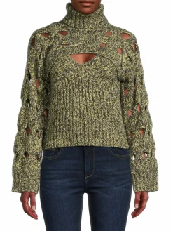 Women Jonathan Simkhai Lorrin Cable Wool Blend Sweater