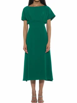 Women Alexia Admor Lottie Dolman Sleeve Midi Dress