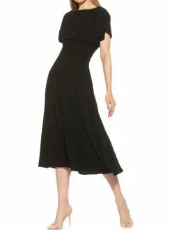 Women Alexia Admor Lottie Dolman Sleeve Midi Dress
