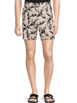 DKNY Shorts|Lou Palm Leaf Flat Front Shorts Sand