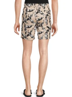DKNY Shorts|Lou Palm Leaf Flat Front Shorts Sand