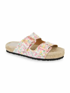 Manebí Loveshackfancy X Manebi Nordic Floral Leather Espadrille Slides