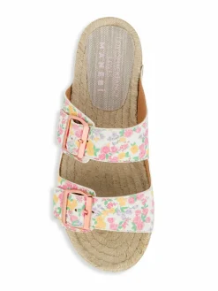 Manebí Loveshackfancy X Manebi Nordic Floral Leather Espadrille Slides