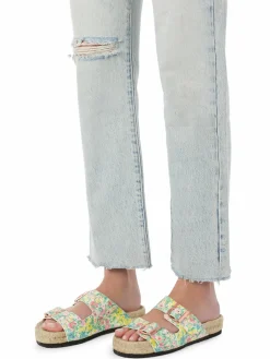 Manebí Loveshackfancy X Manebi Nordic Floral Leather Espadrille Slides