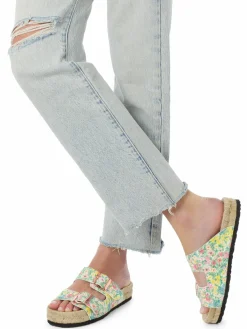 Manebí Loveshackfancy X Manebi Nordic Floral Leather Espadrille Slides