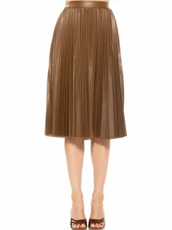 Women Alexia Admor Luca Pleated Faux Leather Midi Skirt