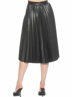 Women Alexia Admor Luca Pleated Faux Leather Midi Skirt