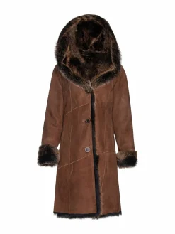 Women WOLFIE FURS Made For Generation Collection Toscana Shearling Coat