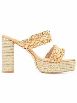 FASHION TO FIGURE Maia Braded Raffia Platform Sandals