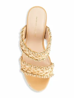 FASHION TO FIGURE Maia Braded Raffia Platform Sandals