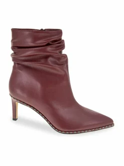 BCBGeneration Manda Studded Point Toe Ruched Ankle Boots