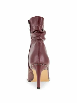 BCBGeneration Manda Studded Point Toe Ruched Ankle Boots
