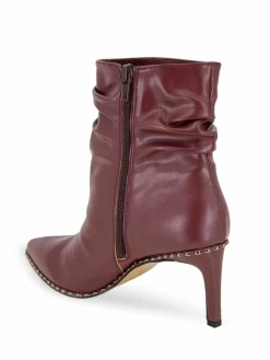 BCBGeneration Manda Studded Point Toe Ruched Ankle Boots