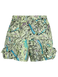 Fendi Shorts|Map Print Bermuda Shorts Eden
