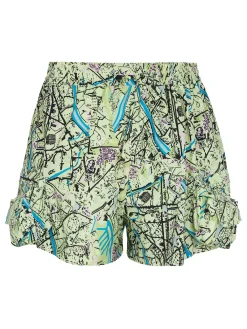 Fendi Shorts|Map Print Bermuda Shorts Eden