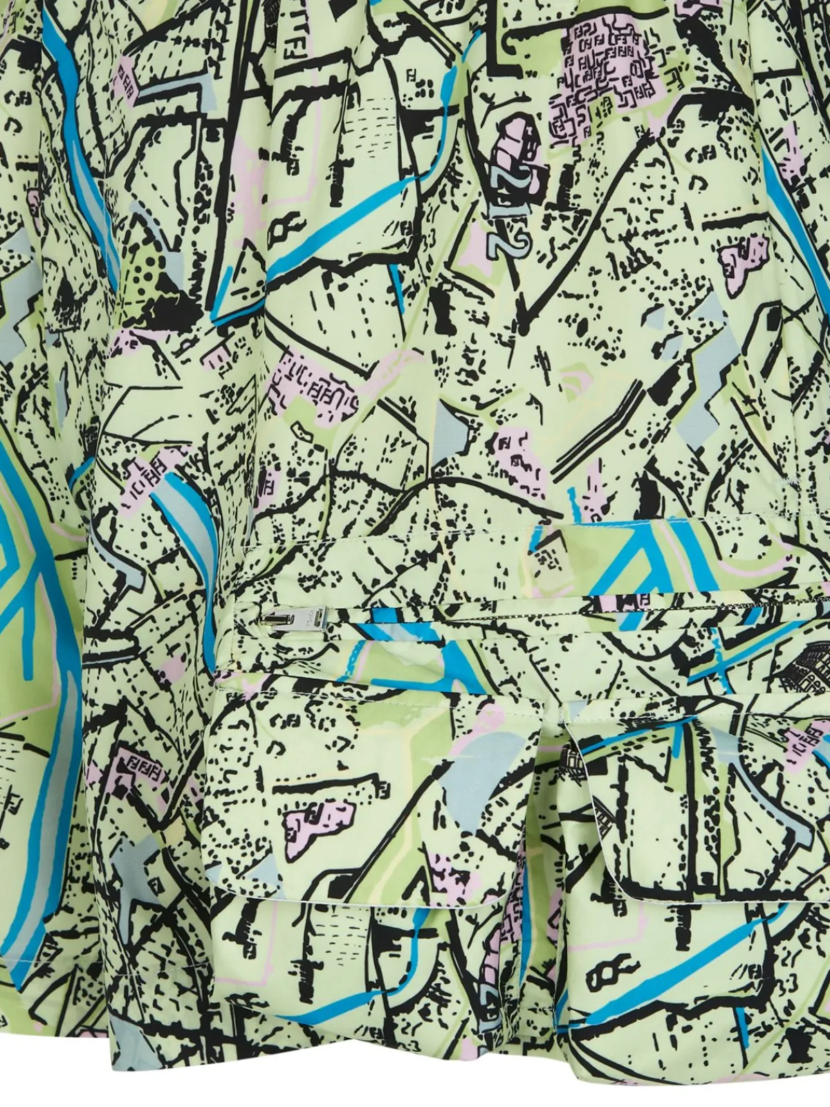 Fendi Shorts|Map Print Bermuda Shorts Eden
