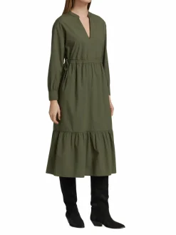 Women Rails Maple Tiered Drawstring Midi Dress