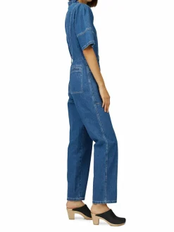 Women Sea New York Marble Cargo Denim Jumpsuit