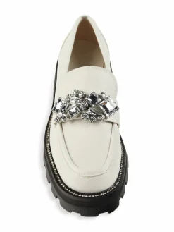 Karl Lagerfeld Paris Marcia Embellished Leather Loafers