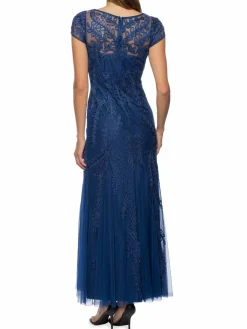 Women Marina Cap Sleeve Mermaid Gown