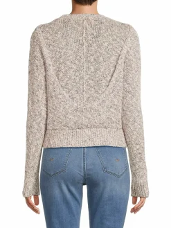 Women Hudson Marled Linen Blend Crewneck Sweater