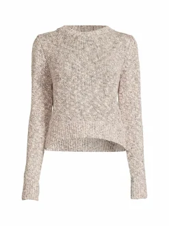 Women Hudson Marled Linen Blend Crewneck Sweater