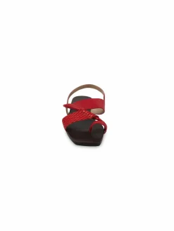 BCBGMAXAZRIA Marlin Snake Effect Slingback Flat Sandals