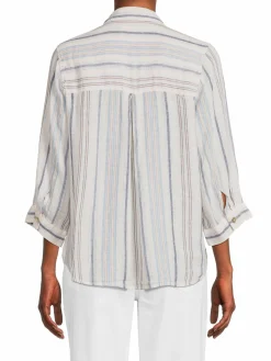 Women Rails Marloes Striped Linen Blend Shirt