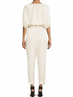 Women Ramy Brook Maverick Belted Satin Jumpsuit