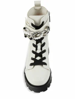 Karl Lagerfeld Paris Maxi Chain & Faux Pearl Leather Ankle Boots