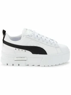 Puma Mayze Two Tone Leather Platform Sneakers