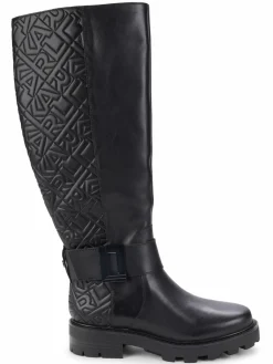 Karl Lagerfeld Paris Meara Logo Quilted Knee High Boots