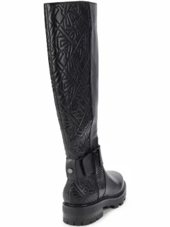 Karl Lagerfeld Paris Meara Logo Quilted Knee High Boots