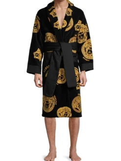 Versace Loungewear, Sleepwear & Robes|Medusa Coin Bathrobe Black
