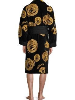 Versace Loungewear, Sleepwear & Robes|Medusa Coin Bathrobe Black