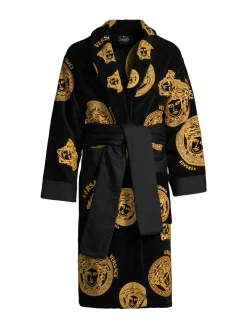 Versace Loungewear, Sleepwear & Robes|Medusa Coin Bathrobe Black