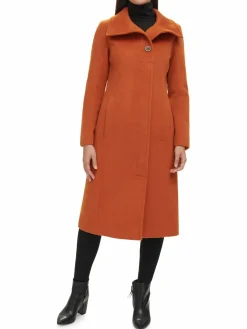 Women Kenneth Cole Melton Wool Blend Peacoat