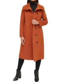 Women Kenneth Cole Melton Wool Blend Peacoat