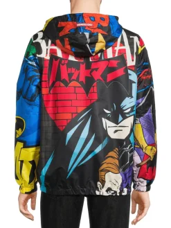 Members Only Coats & Jackets| X Batman Comic Strip Hooded Windbreaker Jacket Blue Multi