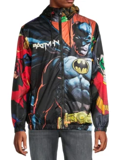 Members Only Coats & Jackets| X Batman Print Windbreaker Jacket Red Multi
