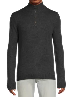 Saks Fifth Avenue Sweaters|Merino Blend Henley Sweater
