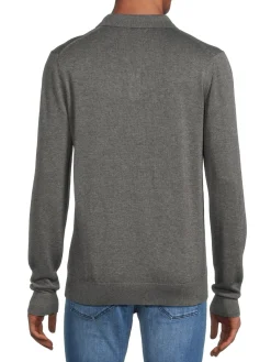 Saks Fifth Avenue Polos|Merino Wool Blend Long Sleeve Polo