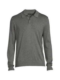 Saks Fifth Avenue Polos|Merino Wool Blend Long Sleeve Polo