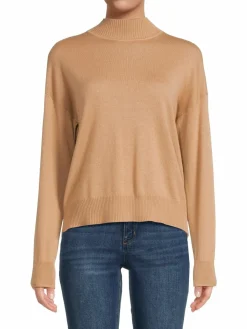 Women Saks Fifth Avenue Merino Wool Blend Mockneck Sweater
