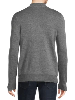 Saks Fifth Avenue Sweaters|Merino Wool Blend Shirt Style Cardigan