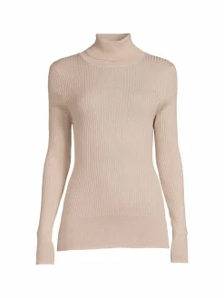 Women Saks Fifth Avenue Merino Wool Blend Turtleneck Sweater