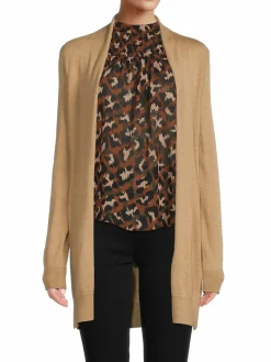 Women Saks Fifth Avenue Merino Wool Front Open Cardigan