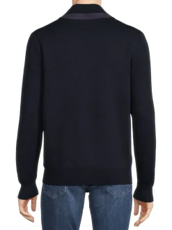 Bruno Magli Sweaters|Merino Wool Full Zip Mockneck Cardigan