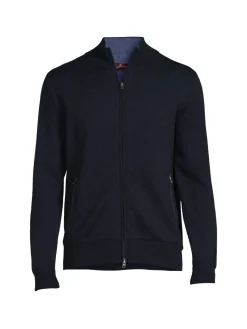 Bruno Magli Sweaters|Merino Wool Full Zip Mockneck Cardigan