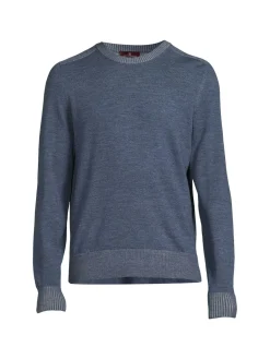 Bruno Magli Sweaters|Merino Wool Saddle Shoulder Crewneck Sweater